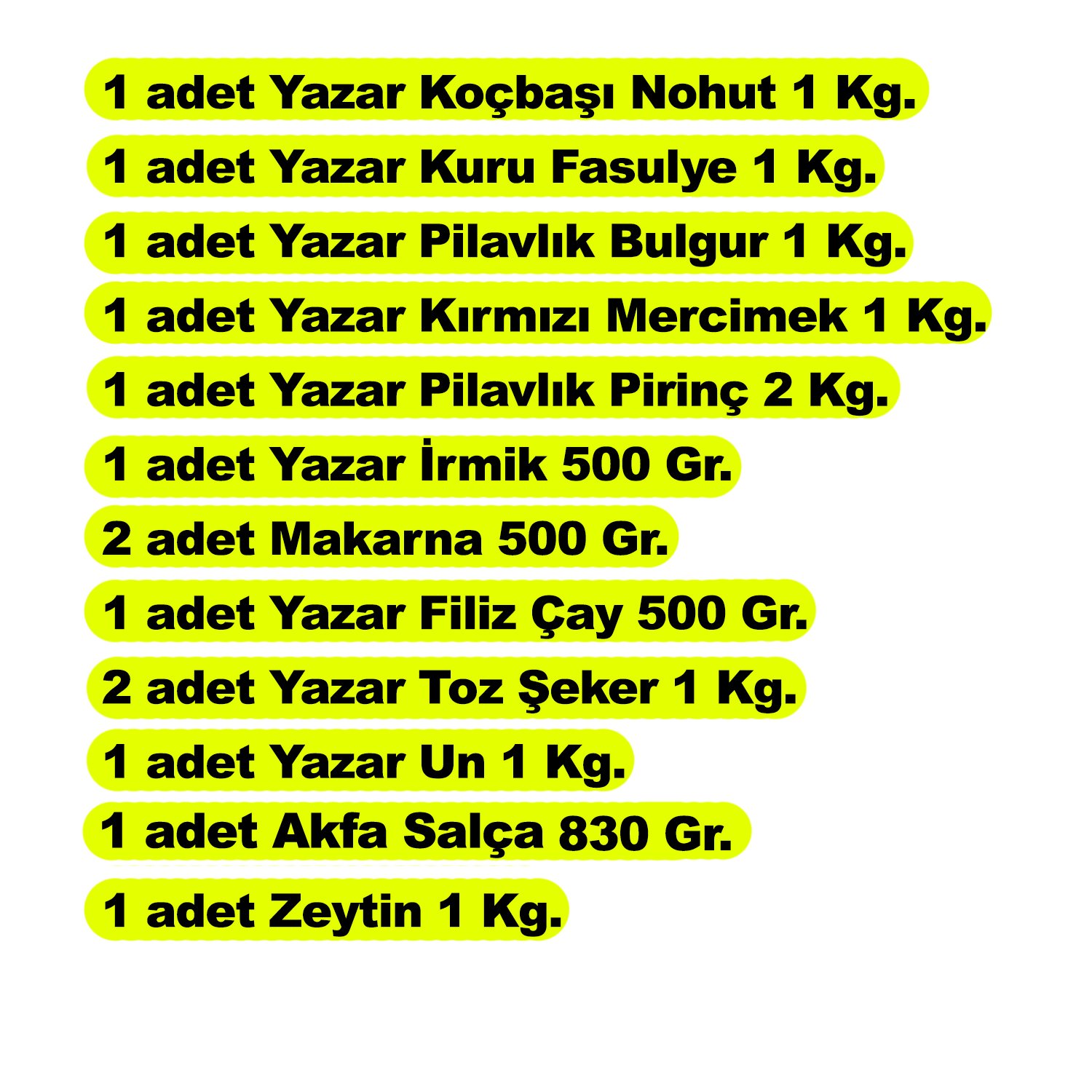 Yazar Ramazan Kumanya Gıda Kolisi Yardım Paketi 12 Parça 13 Kg